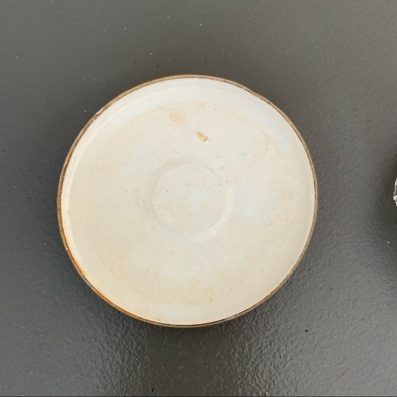 Vintage Powder Jar Antique Cut Glass with Design Lid Art Deco Floral Basket Etch - Picture 9 of 11